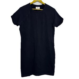 American Giant Womens Soft Sporty Jumper T Shirt Dress Size M Black Terry Cotton